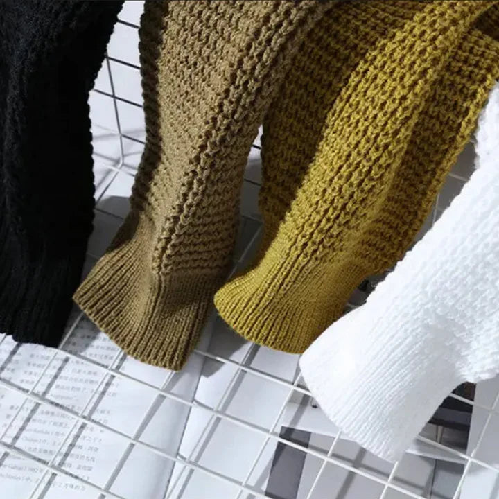 Crewneck Waffle Knit Sweatshirt