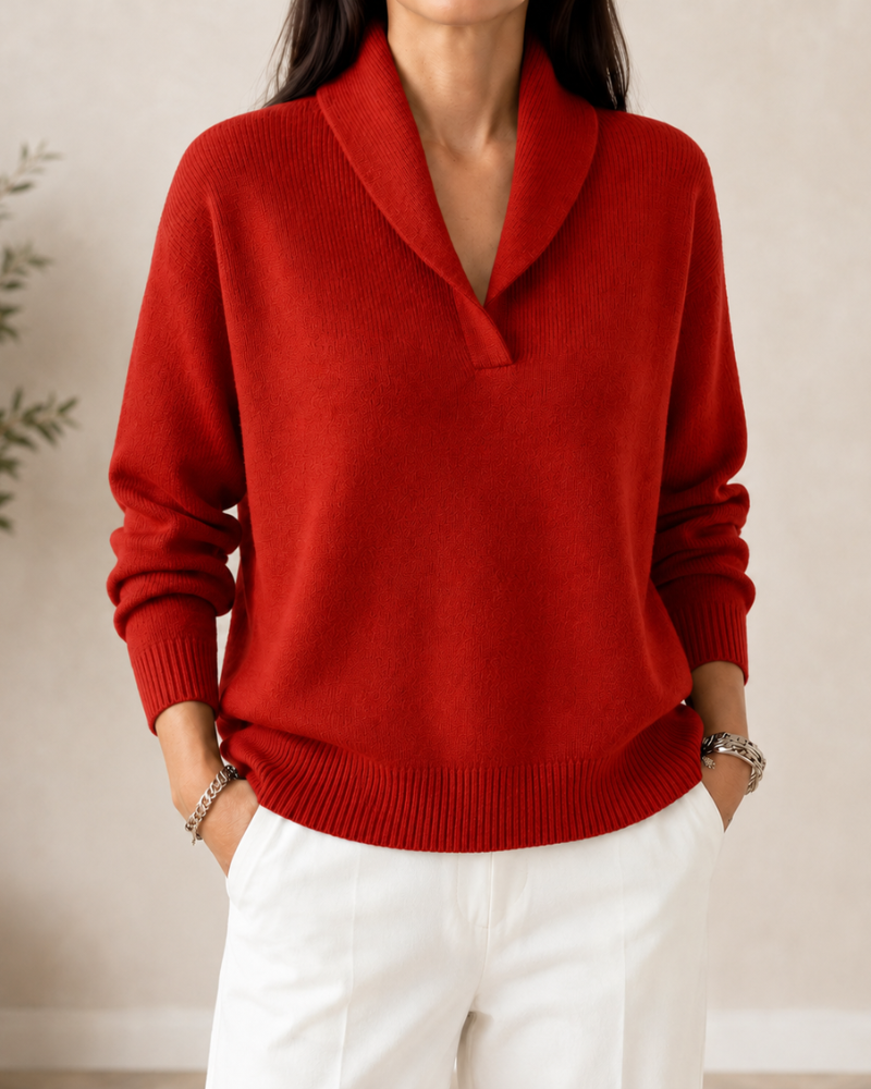 Cotton V-Neck Jumper