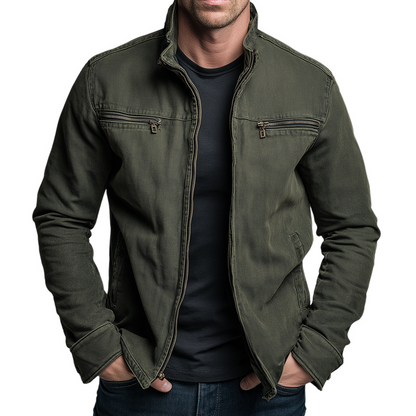Marion | Men's Cotton Zip Jacket - Vintage Washed