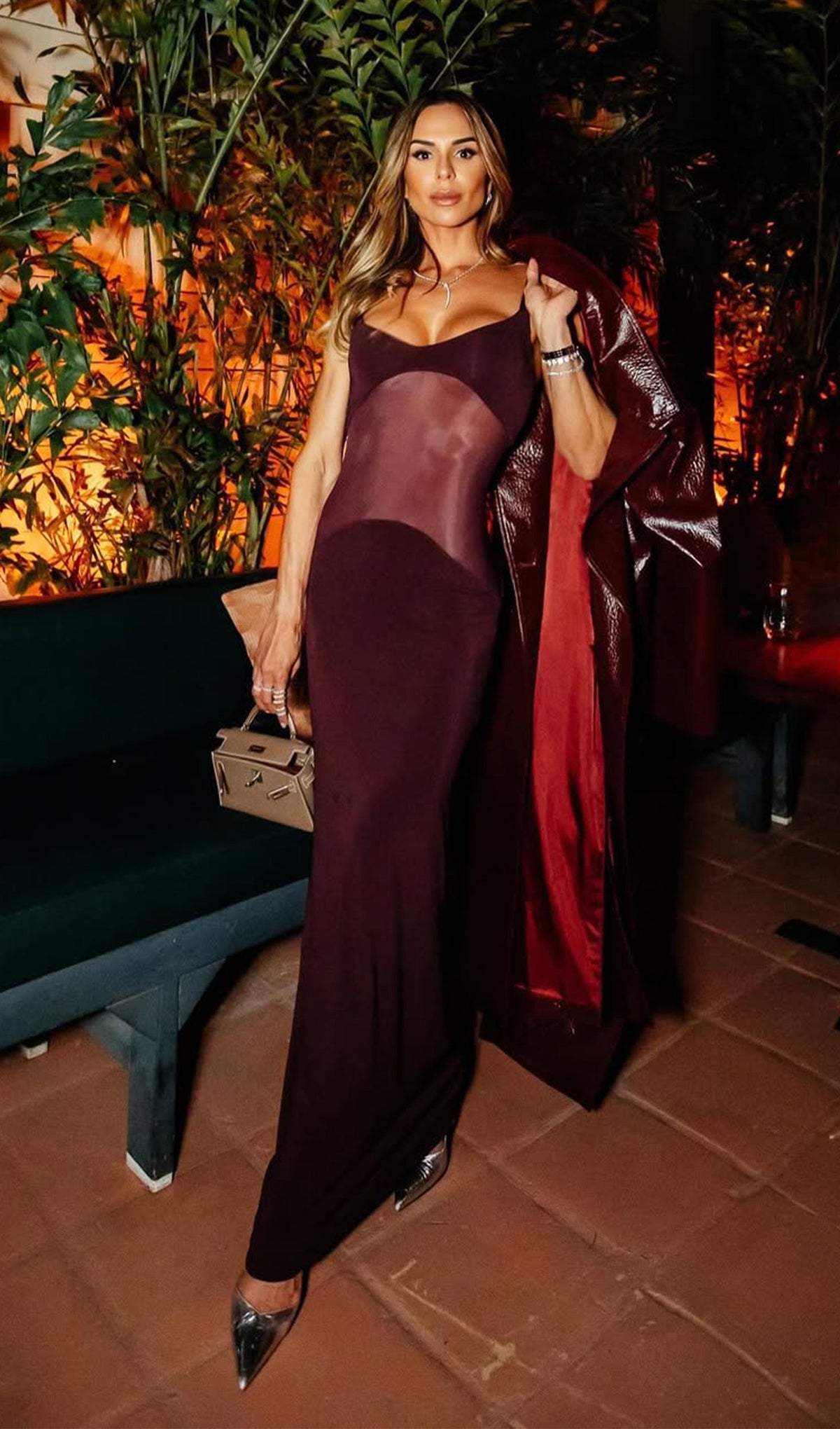 Sheer Knit Curve Maxi Dress