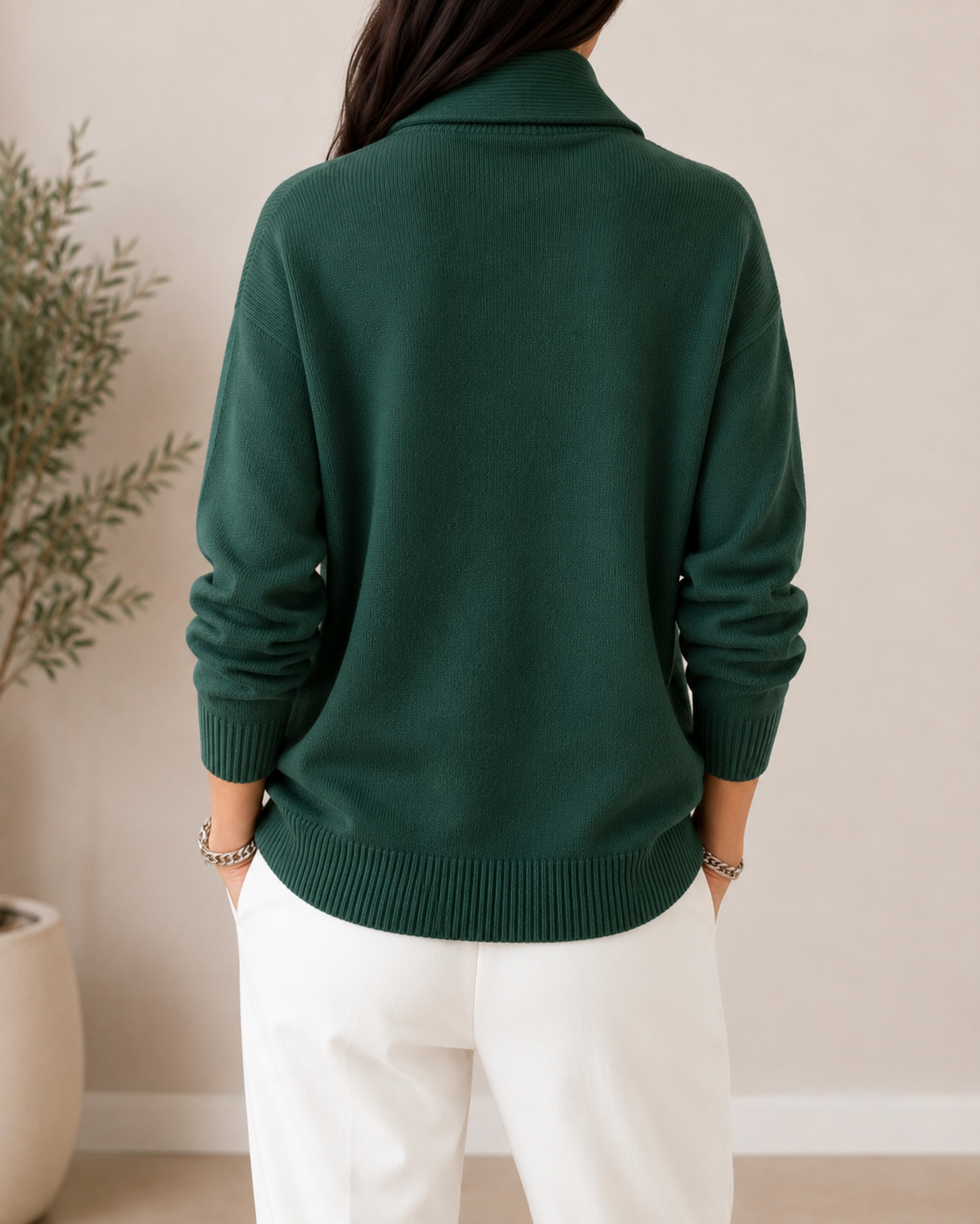 Cotton V-Neck Jumper