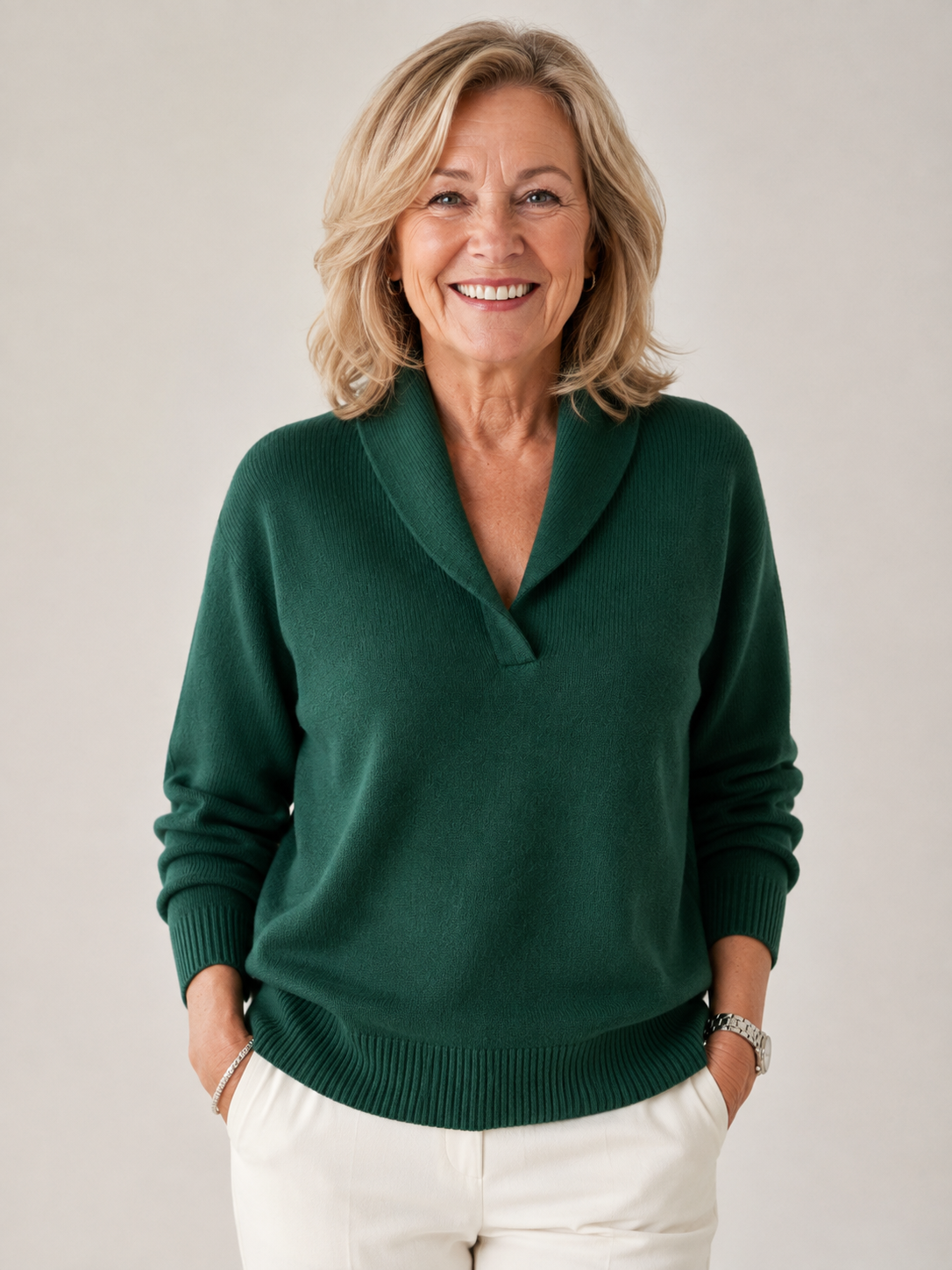 Cotton V-Neck Jumper