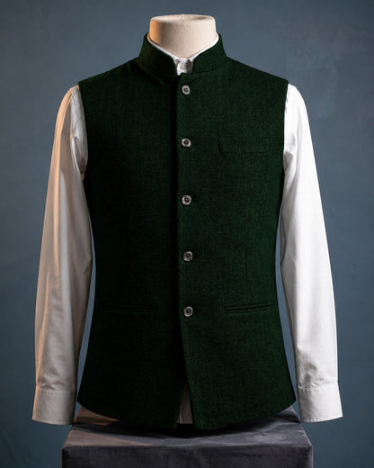 Augusto Herringbone Nehru Vest