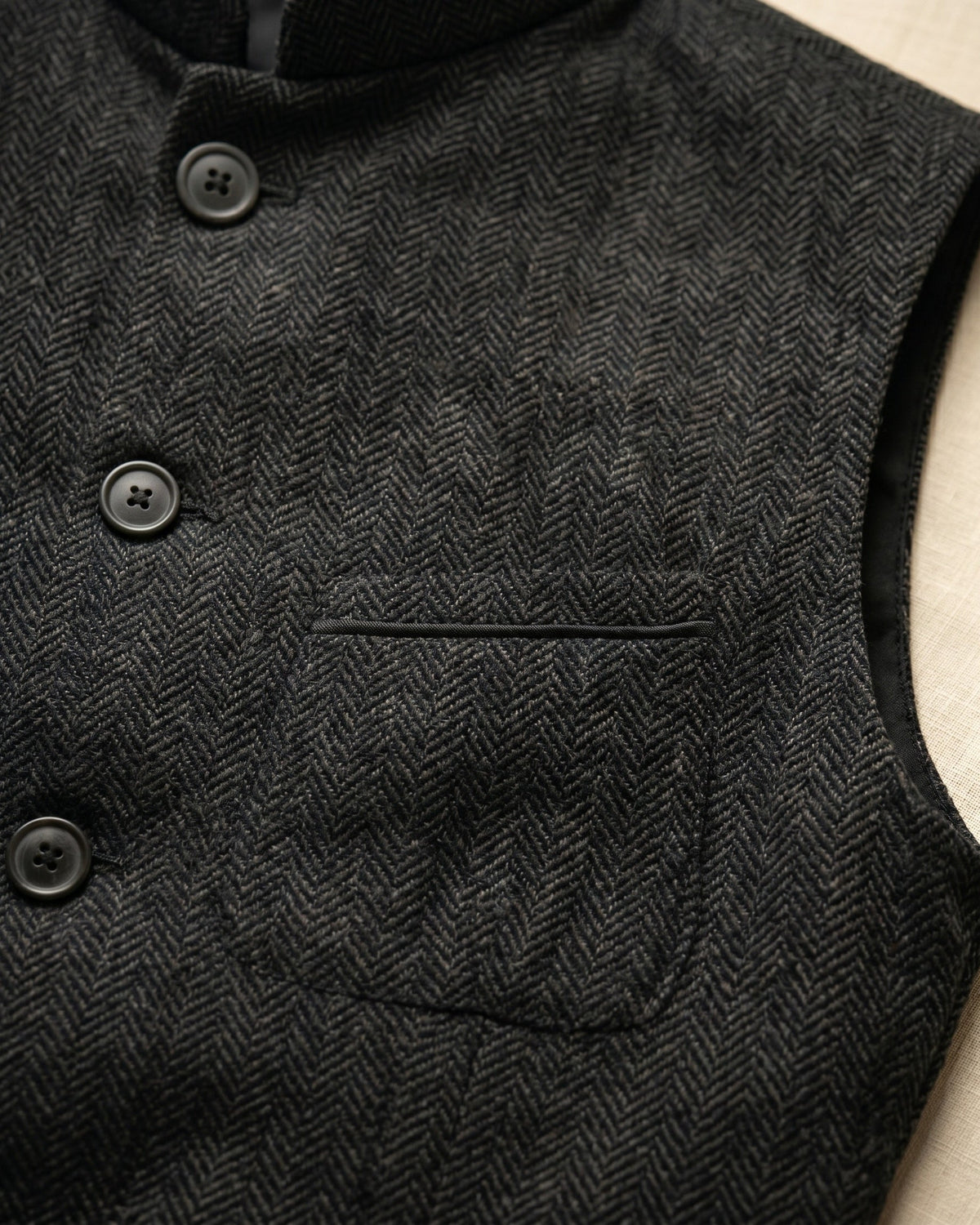 Augusto Herringbone Nehru Vest