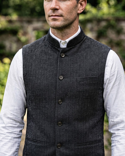 Augusto Herringbone Nehru Vest