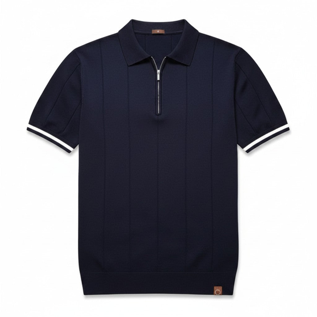 EROS | Tipped Cuff Zip Polo Shirt