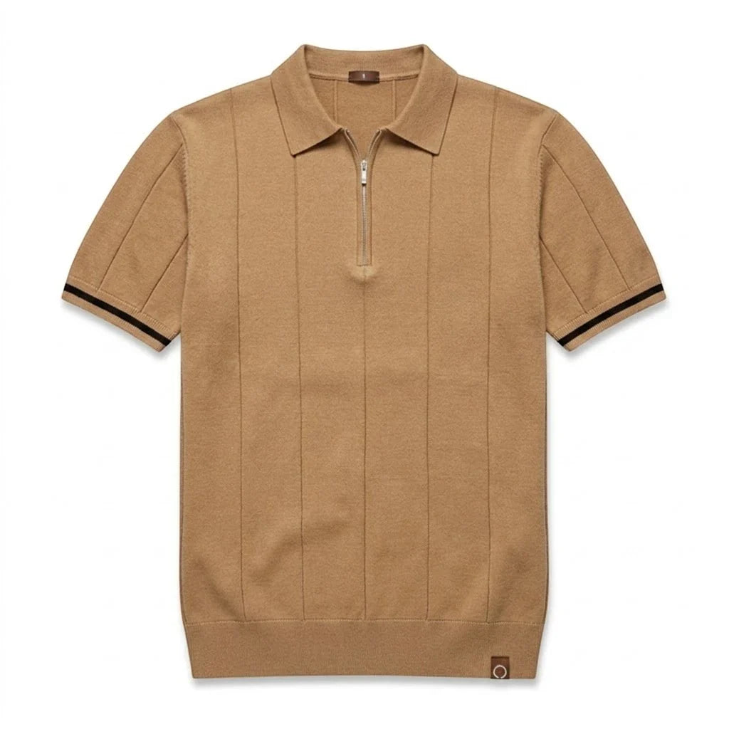 EROS | Tipped Cuff Zip Polo Shirt