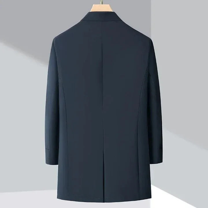 Rhode Down Trench Coat with Single Breasted Snap Front and Quilted Lining